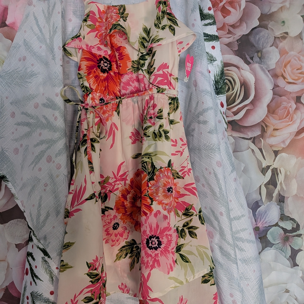 The Children's Place Pink and Green Floral Dress